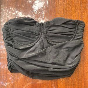 Strapless Black Corset Zara Crop Top XS